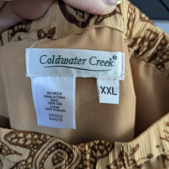 Vintage Coldwater Creek Maxi Skirt 100% Silk Floral Maxi Skirt XXL - Picture 2 of 6